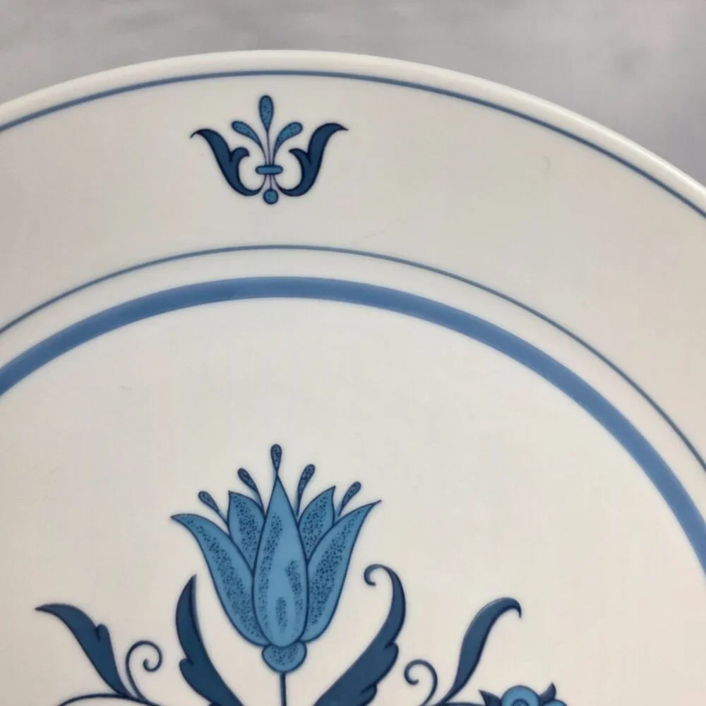 TWO Noritake Blue Haven Salad Plates Blue Flowers & Bands